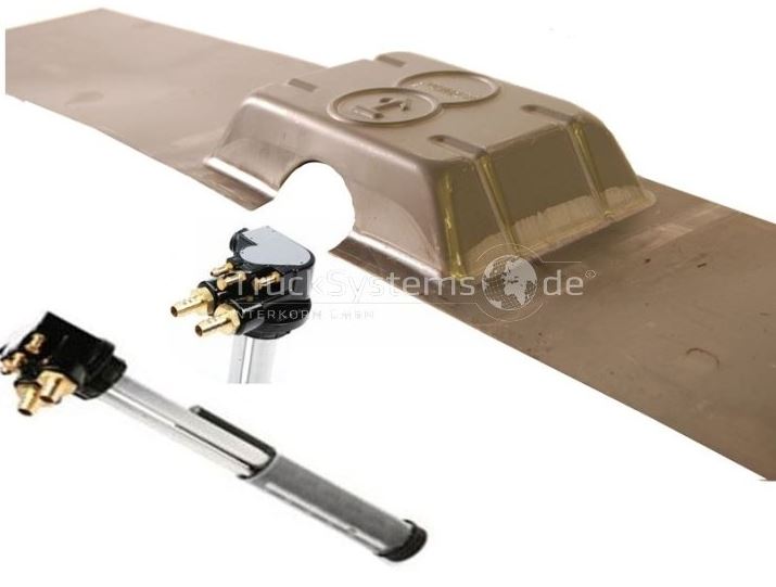 Einfüllstutzen und Tankdeckel eines Staplers mit innenliegenem Gitter, um  den Diebstahl von Diesel zu verhindern Stockfotografie - Alamy
